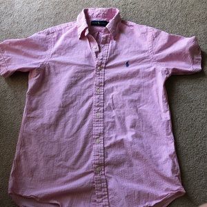 Polo Ralph Lauren Crimped Pink Striped Button Up